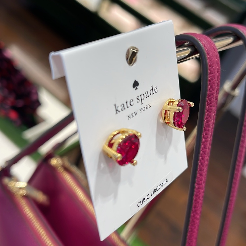 Kate Spade Red Cubic Zirconia Earrings - Picture 13 of 16